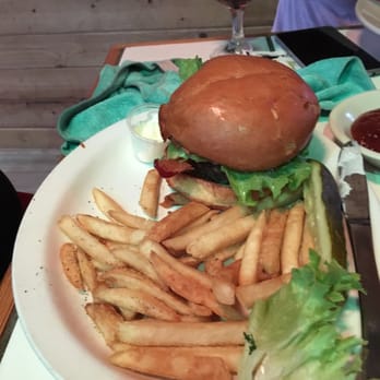 The Conch House Restaurant - Bacon Burger w/ fries. - Caribbean Near Me - Saint Augustine, Florida