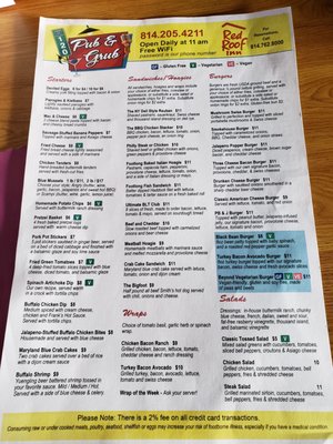 Menu photo 3 120 Pub & Grub Clearfield, PA