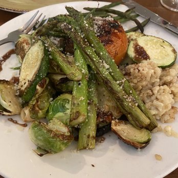 Zanata - Grilled veggie entree, whole tomato, squash, onion, asparagus, green beans, Brussels sprouts & risotto. EXCELLENT !! - Italian Near Me - Rockwall, Texas Zanata - Grilled veggie entree, whole tomato, squash, onion, asparagus, green beans, Brussels sprouts & risotto. EXCELLENT !! - Italian Near Me - Rockwall, Texas