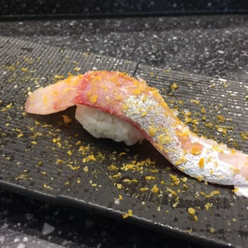 Sushi Murayama - Striped Jack with Japanese sea salt and orange zest. Just can't get this in New York. Arggg - Sushi Bars Near Me - Honolulu, Hawaii Sushi Murayama - Striped Jack with Japanese sea salt and orange zest. Just can't get this in New York. Arggg - Sushi Bars Near Me - Honolulu, Hawaii