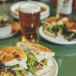 Juniper Café - Smashed chickpea sandwich and local craft beer