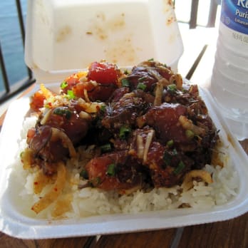 Ono Seafood - Ahi Poke combo with water - Seafood Near Me - Honolulu, Hawaii Ono Seafood - Ahi Poke combo with water - Seafood Near Me - Honolulu, Hawaii