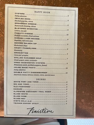 Menu photo 5 Finistere Port Townsend, WA Menu photo 5 Finistere Port Townsend, WA