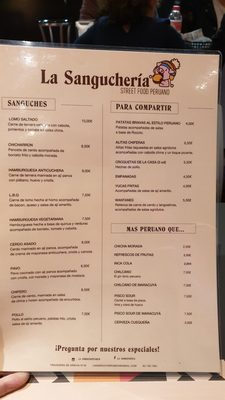 Menu photo 1 La Sangucheria Barcelona, B Menu photo 1 La Sangucheria Barcelona, B