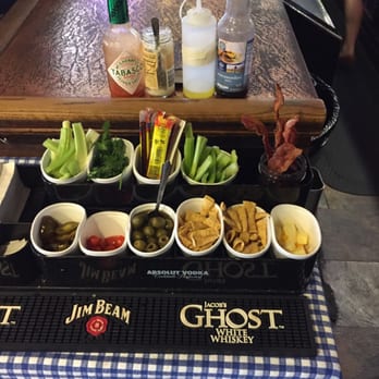 Green Frog Inn - Bloody Mary bar (the basics plus bugles, slim Jims, cheese!, & I heard possibly frog legs in the future!!!) - American Near Me - Fort Wayne, Indiana