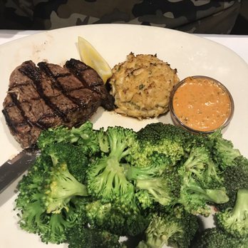 Bonefish Grill - Surf and turf with two sides of broccoli - Seafood Near Me - Paramus, New Jersey