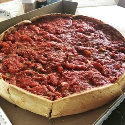 a deep dish pizza