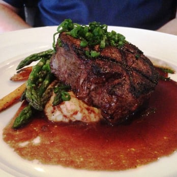Boulevard Bistro - Filet - perfect grill marks and super red in the middle - just as I requested! - New American Near Me - Elk Grove, California