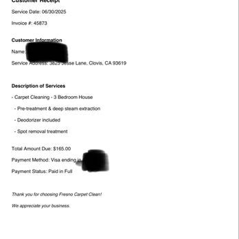 Real Property Management Platinum - My proof of carpet cleaning - Property Management Near Me - Clovis, California