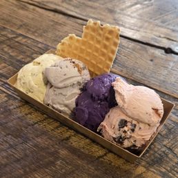 Love how they added a waffle piece to enjoy the ice cream with. Love how they added a waffle piece to enjoy the ice cream with.