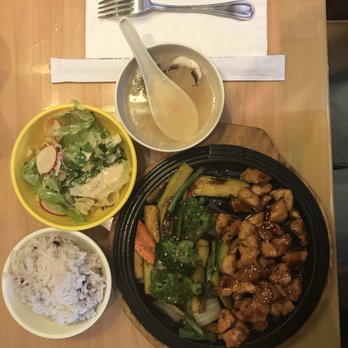 Flying Roll - "Chicken Teriyaki" Complimentary soup & salad. The rice looks purple, but tastes the same as steamed rice! - Sushi Bars Near Me - Duluth, Georgia