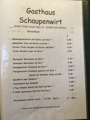 Menu photo 3 Schaupenwirt Kiefersfelden, BY