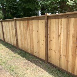 Louisville Fence - 6ft cedar pickets. Cedar toned cap and trim.