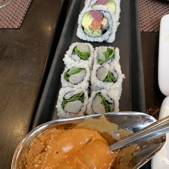 Tomo - Server Recommendations - Top: HOUSE SPECIAL tuna, yellowtail, salmon, white fish, smelt egg,eel, avocado Bottom: SPICY SCALLOP - Japanese Near Me - Atlanta, Georgia Tomo - Server Recommendations - Top: HOUSE SPECIAL tuna, yellowtail, salmon, white fish, smelt egg,eel, avocado Bottom: SPICY SCALLOP - Japanese Near Me - Atlanta, Georgia
