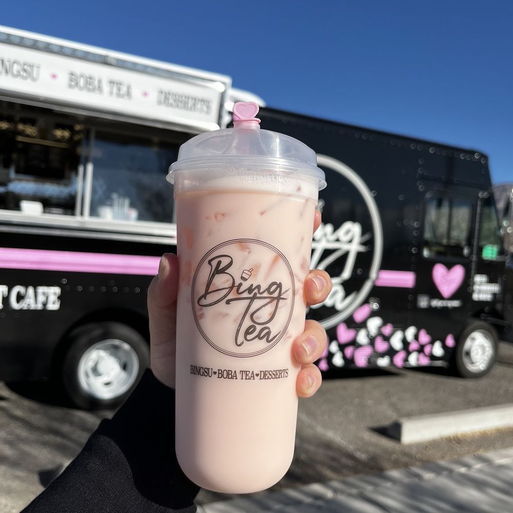 Bing Tea - Mediterranean rose milk tea - Desserts Near Me - Albuquerque, New Mexico