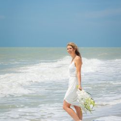 Bride on Sanibel Island beach.