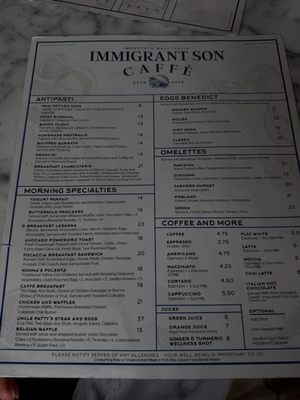 Menu photo 2 Immigrant Son Caffe Oxnard, CA