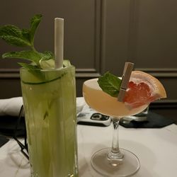 Shift Kitchen & Cocktails - Garden Mule (L) & Basic Bitch Cocktails (R)