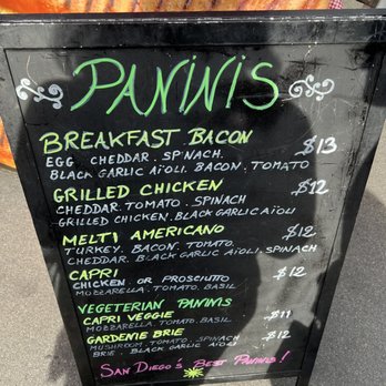 Seb's Panini - Menu - Food Stands Near Me - San Diego, California