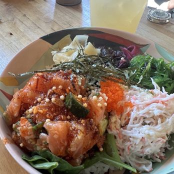 Hi Life - Salmon poke with Rayu sauce. - Japanese Near Me - Bainbridge Island, Washington