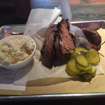 Black's BBQ - Moist Brisket, original sausage and slaw. - Barbeque Near Me - San Marcos, Texas