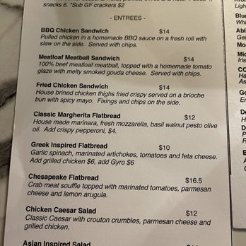 The Heist - Menu that evening - Music Venues Near Me - Bowling Green, Virginia