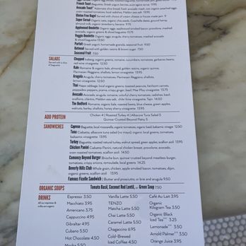 Comoncy - Menu: 5/2024. - Cafes Near Me - Beverly Hills, California