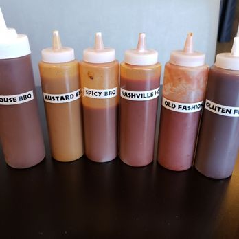 Bell's BBQ - BBQ sauces. House = Old fashion = Gluten free. Spicy is not spicy. Nashville = Tangy House. Mustard = House with mustard. Nothing special. - Barbeque Near Me - Henderson, Nevada
