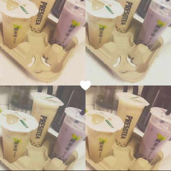 Presotea Aurora - Panda milk tea (w/ only white pearls), taro milk tea, & house blend coffee - Bubble Tea Near Me - Aurora, Colorado