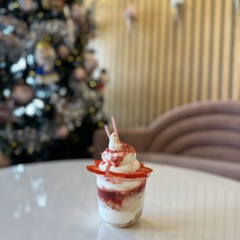 Nobibi - Milk soft serve with strawberries, cornflakes, crystal boba - Ice Cream & Frozen Yogurt Near Me - San Diego, California Nobibi - Milk soft serve with strawberries, cornflakes, crystal boba - Ice Cream & Frozen Yogurt Near Me - San Diego, California