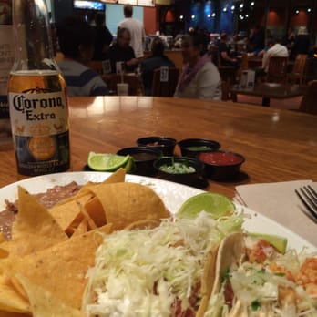 Rubio's Coastal Grill - 2 Taco Plate: Chips, Beans, Original Fish Taco, & Lobster Taco. Wash it down with Corona & lime! - Mexican Near Me - Temecula, California