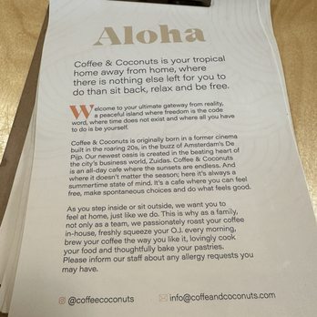Coffee & Coconuts - Aloha - Coffee & Tea Near Me - Amsterdam, New Hampshire Coffee & Coconuts - Aloha - Coffee & Tea Near Me - Amsterdam, New Hampshire