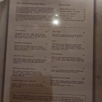Bone Kettle - Back meny - Breakfast & Brunch Near Me - Pasadena, California