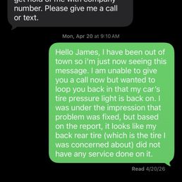 Text message ignored