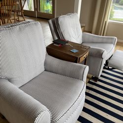 Green Chair Upholstery - Two fabric recliners!