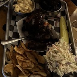 Smoked Jerk Chicken Quaters Coleslaw Smoked Bacon Mac & Cheese