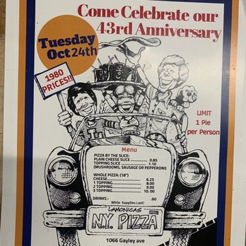 Lamonica's NY Pizza - Anniversary menu price 10/24 - Pizza Near Me - Los Angeles, California Lamonica's NY Pizza - Anniversary menu price 10/24 - Pizza Near Me - Los Angeles, California