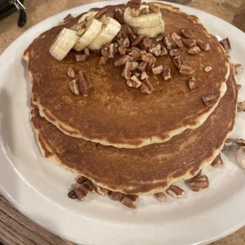 Gingham's Homestyle Restaurant - Pecan and banana pancakes - American Near Me - Saint Charles, Missouri Gingham's Homestyle Restaurant - Pecan and banana pancakes - American Near Me - Saint Charles, Missouri