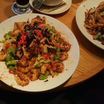 BJ's Restaurant & Brewhouse - Delicious shrimp, and around 15 of them on this Santa Fe salad. You can't find that anywhere! My friend's BBQ chicken salad was also a hit. - Pizza Near Me - Brea, California