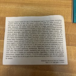 BJ's Wholesale Club - The coupon for the turkey