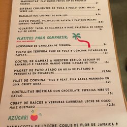 El Tarantín - Menu