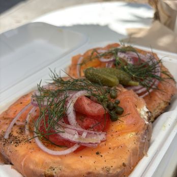 Courage Bagels - Hand Sliced Smoked Salmon Bagel on Everything Bagel - Bagels Near Me - Los Angeles, California Courage Bagels - Hand Sliced Smoked Salmon Bagel on Everything Bagel - Bagels Near Me - Los Angeles, California