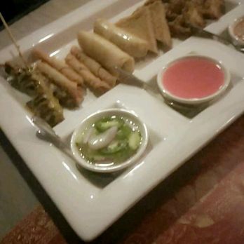 Siam Thai Cusine - Tom Yung Goong soup and appetizers plate - Thai Near Me - Glendale, Arizona