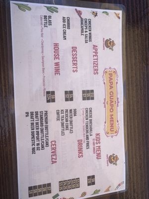 Menu photo 3 Papa Guapo San Diego, CA