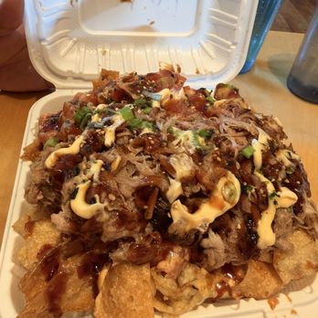Grind Wit Tryz - Spicy Poke Nachos- Yum! Chips are fried wonton skins. - Filipino Near Me - Portland, Oregon