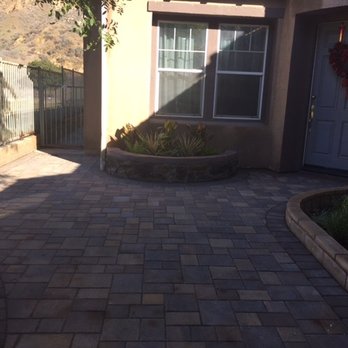 Eminent Construction - Pavers and planter areas at front door - Landscaping Near Me - Encino, California