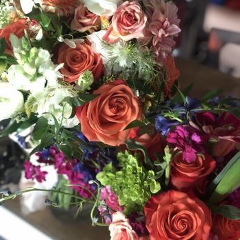 Ladybug Designs - Bouquet at the top of the photo. Centerpiece at the bottom - Florists Near Me - North Stonington, Connecticut