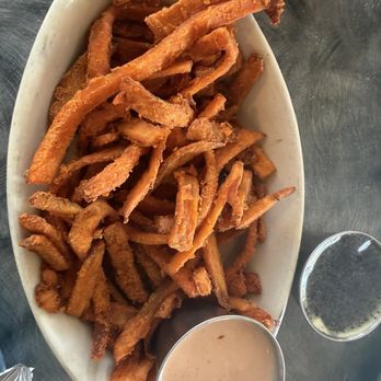 Eclectic Cafe - Thin sliced, perfectly fried sweet potato fries - New American Near Me - Tucson, Arizona Eclectic Cafe - Thin sliced, perfectly fried sweet potato fries - New American Near Me - Tucson, Arizona