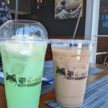 Kuro Ramen - Melon soda float and Japanese milk tea - Ramen Near Me - Chicago, Illinois