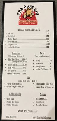 Menu photo 3 The Pig’s Gig BBQ San Diego, CA Menu photo 3 The Pig’s Gig BBQ San Diego, CA